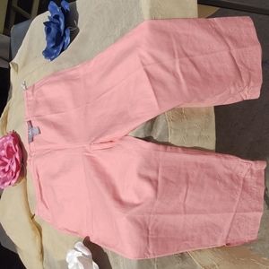 NWOT Norton Petites McNaughton peach linen pants with flowers PXL